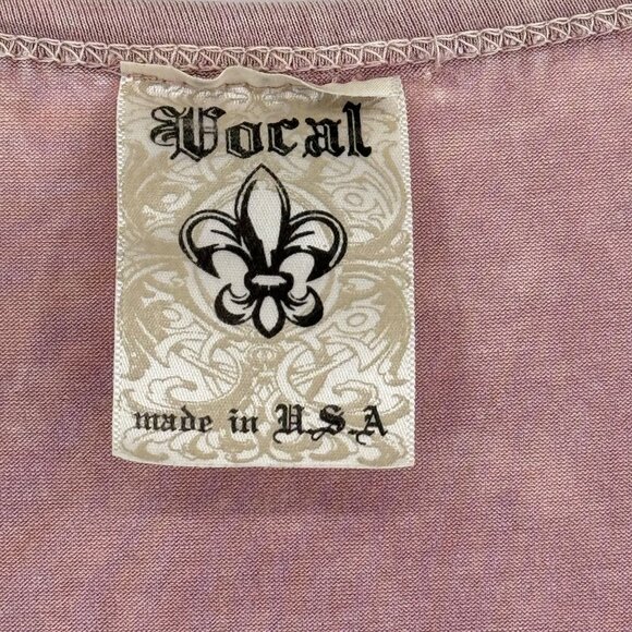 Vocal American Original Girl Biker Graphic Tee size medium Y2K pink USA - Picture 2 of 9